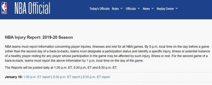 現場看nba球迷必注意 由傷兵名單分析球員出賽機率 Nba 籃球 運動視界sports Vision