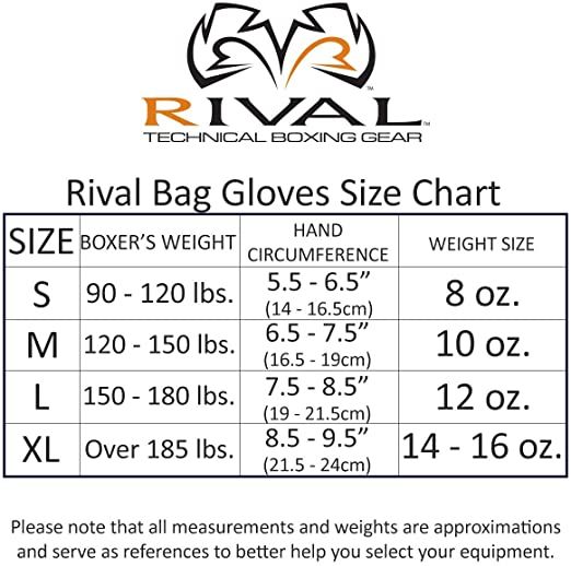 Rival Size Chart